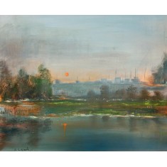 Hamid Alvi, 26 x 32 inch, Oil on Canvas, Landscape Painting, AC-HA-091 Hamid Alvi, 26 x 32 inch, Oil on Canvas, Landscape Painting, AC-HA-091